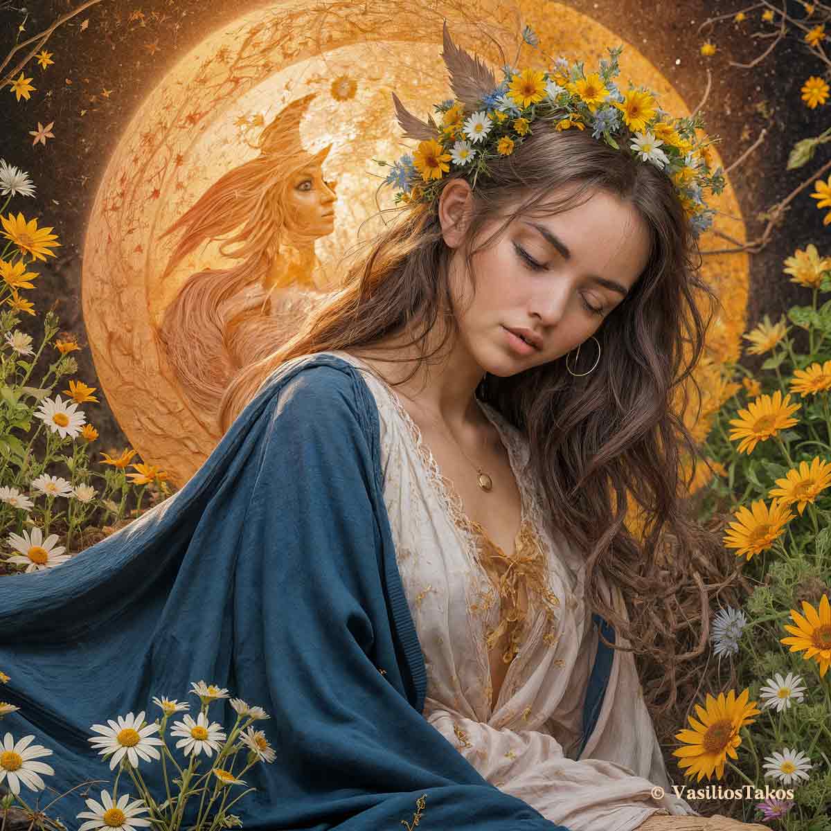 Illustration of Moon in Virgo guiding daily routine